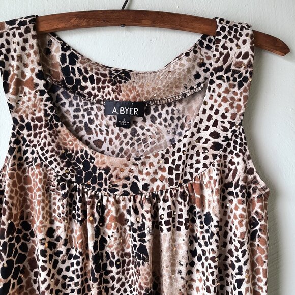 EUC Amy Byer Leopard Print Tank Top Size Small - Picture 2 of 6